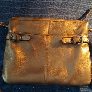 Tignanello crossbody gold purse